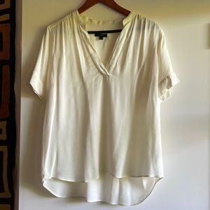 J Crew M white blouse with v neck. Perfect, goes with everything!
